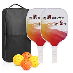 Juego de raquetas de Pickleball de 43x21x8cm, antideslizantes de fibra de vidrio, con bolsa de transporte y 4 pelotas para entretenimiento al aire libre - Product Image 1