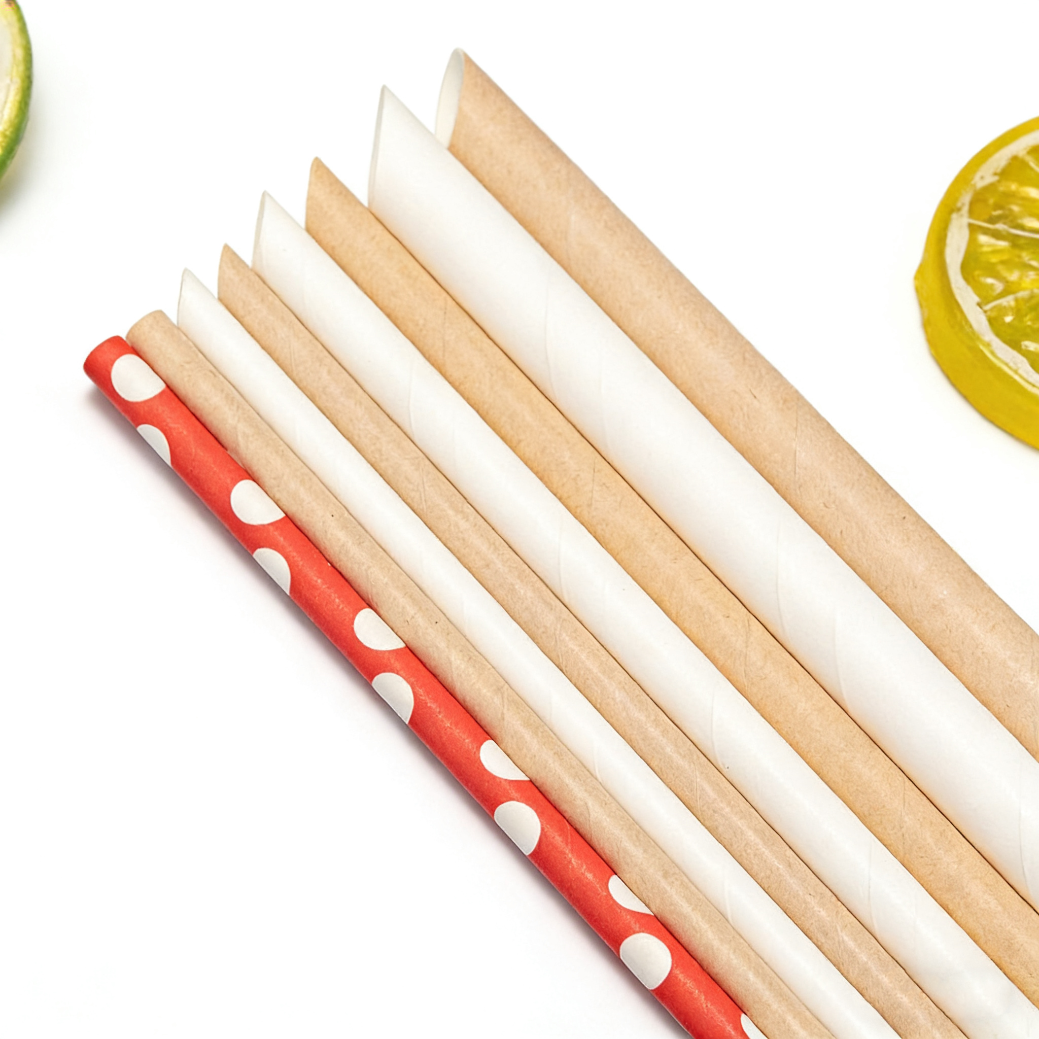 Eco Friendly Disposable Drinking Paper Straws Biodegradable Kraft Individually Wrapped for Tea Coffee