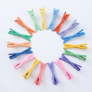 X-Shaped Duckbill Hair <b>Clip</b> 6.5cm Metal Seamless Hair <b>Clip</b> For Child Daily Use Macaron Color Bangs Accessory - Product Image 2