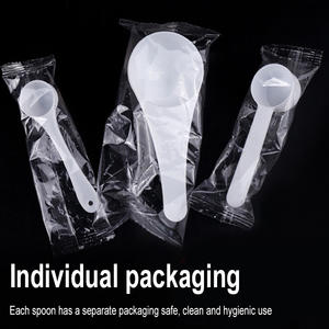 개별 포장 투명 0.5g 1g 2g 3g 5g 10g 15g 흰색 플라스틱 측정 숟가락 - Product Image 4