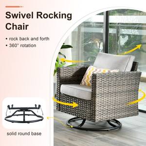 طقم أثاث حدائق مكون من 8 قطع، أريكة قطاعية دوارة مع موقد نار، أثاث خارجي للحدائق والشرفات والفناء الخلفي - Product Image 3