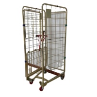 Chariot à main industriel de haute qualité à quatre roues en fil d'acier zingué, capacité 500 kg, OEM