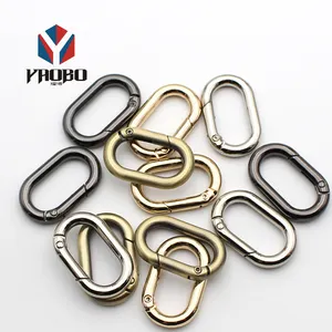 Pabrik Langsung Oval Carabiner Logam Carabiner Gantungan Kunci Oval Kait Jepret Cincin Oval Cincin Terbuka