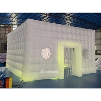 Tente Gonflable Professionnelle Blanche pour Boîte de Nuit, Camping Extérieur avec LED pour Location de Fêtes, Durable