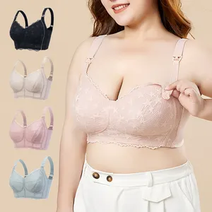 Wholesale Breathable CDE Big Boobs Wireless Sexy Lace Pregnancy Clothing Plus Size Breastfeeding Maternity Bra