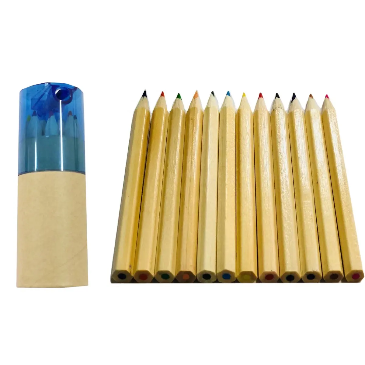 Kalemtıraş ile çocuklar ve yetişkinler için 12 adet 3.5 inç renkli kurşun kalem Set