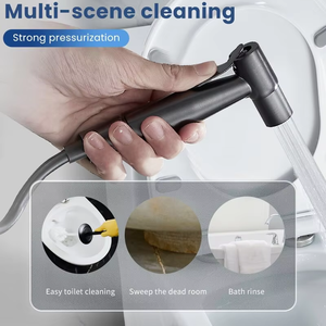 Juego de rociador de ducha para mascotas, manguera en espiral de níquel cepillado, válvula en T de latón, rociador de bidé de mano para inodoro y baño - Product Image 3