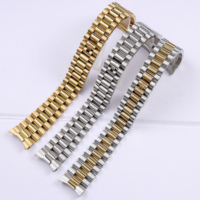 Logo personnalisé 20mm Solide Courbe Fin Vis Liens Déploiement Fermoir En Acier Inoxydable Montre-Bracelet Bracelet Président Bracelet Pour Rx