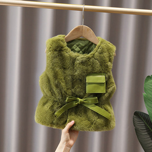 Chaleco Cálido de Princesa con Peluche para Bebé Niña, Otoño Invierno, Lindo, con Cintura Ajustada, Sin Mangas - Product Image 4