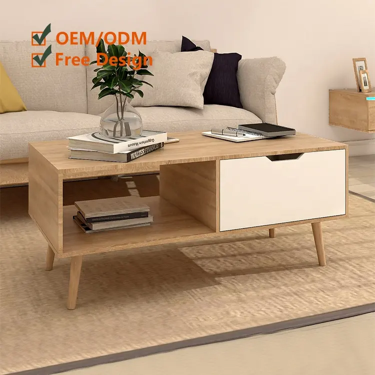 モダンで高品質のリビングルーム家具セットシンプルなデザイン木製サイドテーブル家庭用紅茶とコーヒーテーブル