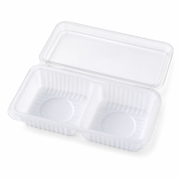 Boîte à gâteaux Mochi à 2 compartiments avec couvercle transparent, emballage rectangulaire en gros pour desserts, gâteaux au porc, choux à la crème, pâtisseries à emporter