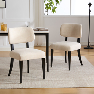 Ensemble de 2 chaises de salle à manger en bois, chaises de cuisine modernes rembourrées en tissu - Product Image 4