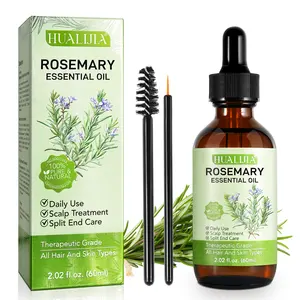 HUALIJIA Livraison rapide Huile essentielle de <span class=keywords><strong>romarin</strong></span> Produits de soin des cheveux Traitement du cuir chevelu Huile de <span class=keywords><strong>romarin</strong></span> pour la croissance des sourcils et des cils - Product Image 1