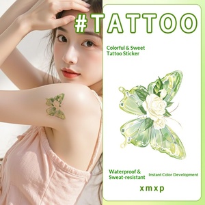 Autocollants de <span class=keywords><strong>tatouage</strong></span> en papier colorés adorables, imperméables, longue durée, motifs papillons et <span class=keywords><strong>animaux</strong></span> imprimés par transfert à l'eau, frais et chics - Product Image 5