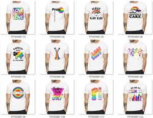 Venta al por mayor 30 diseños de moda sublimación LGBT bandera Arco Iris camiseta amor pareja lesbiana diseño <span class=keywords><strong>Gay</strong></span> orgullo camiseta para hombres - Product Image 6