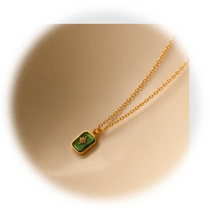 Joyería de moda de acero inoxidable Birthstone 12 cumpleaños cristal estrella clavícula colgante collar - Product Image 5
