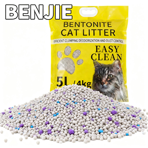 Litière pour chat BENJIE grise, anti-odeur, sphérique, à forte absorption, sans poussière, à agglomération rapide, avec logo personnalisé et parfumée - Product Image 1