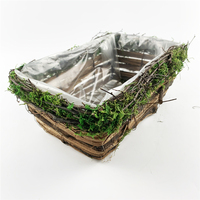 OEM écologique 100% pots de jardin faits à la main en écorce de saule et rotin kit de pots de fleurs suspendus minimalistes pour plantes de bureau en plein air