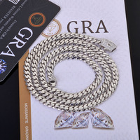 Nais Meilleure Vente Moissanite Diamant S925 Argent Sterling Moissanite Cuban Link