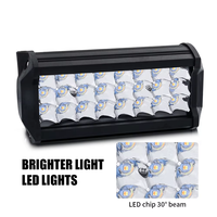 Projecteur à LED pour moto, 4x4, trois rangées, 7 pouces, 72W, blanc ambré, barre lumineuse de travail de haute qualité pour SUV tout-terrain, antibrouillard de conduite