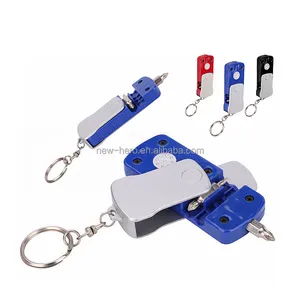 Hot Gift Promotion Functional 5 In 1 Mini Precision Screwdriver Set Bit Kit Mini Led Torch Mini Screwdriver Set with Key Ring