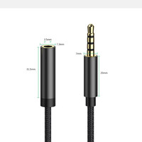 Câble audio AUX 4 pôles 3.5mm en nylon tressé PVC Veste mâle femelle Adaptateur RoHS Certifié Haut-parleur Vidéo Microphone