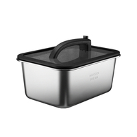 Maxcook Nouveauté : Contenant alimentaire en acier inoxydable 304 pour cuisine, distributeur de riz, boîte de rangement pour céréales