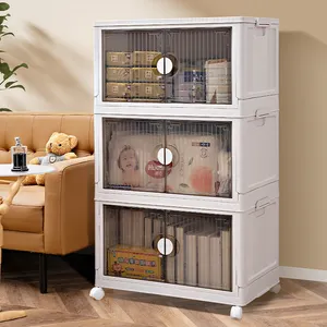 Stackable Pp Storage Cabinet Storage Bins Stackable Large Folding Clothing Storage Bins On Wheels