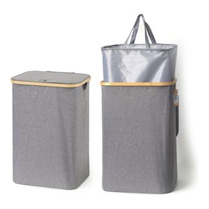 Panier à linge en tissu (40x33x60cm) Gris Art.12 - Product Image 1