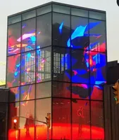 Film LED transparent adhésif flexible avec un pas de pixel de 3,9 à 7,8 mm, indice de protection IP65/IP67, pour la publicité sur les gratte-ciel