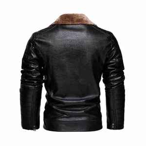 Mode décontracté automne et hiver hommes européens et américains en cuir en peluche vêtements un homme de fer <span class=keywords><strong>Guy</strong></span> fourrure veste en cuir pour hommes - Product Image 4