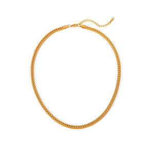 Collar de Cadena de Eslabones Punky de Acero Inoxidable con Baño de Oro de 18K de 5MM para Mujer - Product Image 2