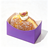 Caja de cartón curvada, plegable y abierta para llevar, ideal para donuts, crepas y pasteles, venta al por mayor.