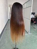 Perruque en cheveux humains lisses avec dentelle HD, effet Balayage Ombré, nœuds pré-décolorés, dentelle épissée 13x4, vente en gros d'usine pour la revente