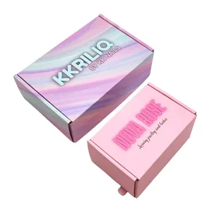 بسعر المصنع هوديز بطباعة قوس قزح صناديق تعبئة فساتين حمالات صدر نسائية ورق تغليف مع بطاقات شحن - Product Image 2