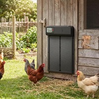 Porte de poulailler intelligente transfrontalière automatique et manuelle à minuterie, en plastique, pour l'élevage, vente en gros d'usine OEM