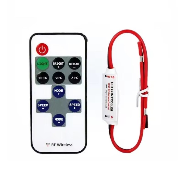 Mini 11Keys RF Wireless Led Remote Controller Led Dimmer Controller for Single Color Light Strip DC5-24V SMD5050/3528/5730/3014