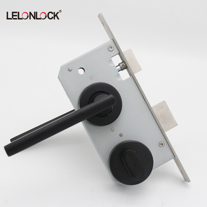 Ausgefallene kommerzielle öffentliche Toilette Grün Rot Anzeige knopfs chloss Mattschwarzer Griff High Privacy Keyless Mortise Lock - Product Image 3