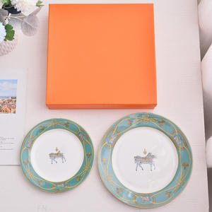 Service de table 2 pièces en porcelaine fine, motif cheval européen, de luxe, à prix réduit - Product Image 2