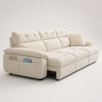 Canapé sectionnel électrique inclinable en tissu contemporain avec chaise longue pour salon de villa