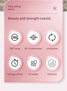 Bottes de massage des jambes à <span class=keywords><strong>compression</strong></span> d'air pour la prévention de la thrombose avec 4 chambres d'air, rechargeables et portables - Product Image 2