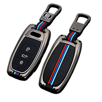Coque de protection pour clé de voiture en alliage de zinc et silicone pour Audi A4 A4L Q5 Q5L A3 Q7 TT TTS 8S 2023 2024, porte-clés, accessoires auto