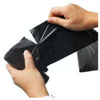 Sacs poubelles jetables noirs en HDPE épais, pratiques pour le nettoyage, à fond plat, pour usage domestique, en rouleau