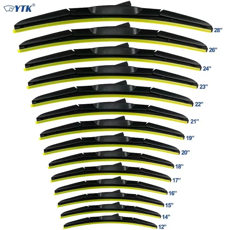 YTK lâminas de limpador de pneus fabricantes Nova lâmina de limpador de para-brisa híbrido Universal lâmina de limpador de carro de borracha