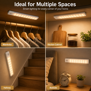 20CM Magnetic Closet Light, 3 Color Stepless Dimming Motion Activated Rechargeable LED Cabinet Lamp for Wardrobe <b>Kitchen</b> - Product Image 6