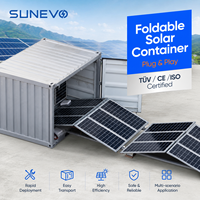 Centrale solaire mobile pliable de 200 kW pour chantier de construction industriel, système de stockage d'énergie hybride hors réseau