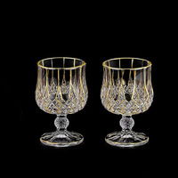 Ensemble de carafe à whisky en cristal avec bordure dorée de luxe, verres et plateau métallique pour bar à domicile, cadeau de mariage, style européen, vaisselle élégante