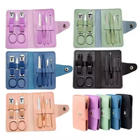Ensemble de soins manucure-pédicure de luxe 7-en-1 JM, best-seller, coupe-ongles, lime à ongles, ciseaux en acier carbone avec étui en PU