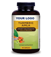 Capsules naturelles de curcumine de curcuma et d'huile d'Amla avec bioperine pour la croissance des cheveux Suppléments à base de plantes pour adultes 60ct