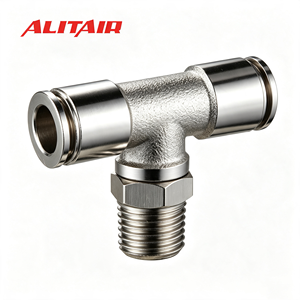 ALITAIR AMPB Raccords en laiton de type T à connexion rapide Nouveaux raccords en laiton Connecteur rapide pneumatique Raccord de tuyauterie à insertion rapide - Product Image 2